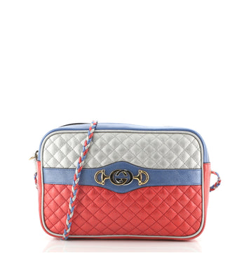 Gucci Trapuntata Camera Bag Quilted Laminated Leather Medium