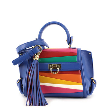 Salvatore Ferragamo Sofia Satchel Striped Leather Small