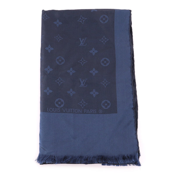 Louis Vuitton Silk Monogram Pattern Scarf - Blue Scarves and Shawls,  Accessories - LOU768348