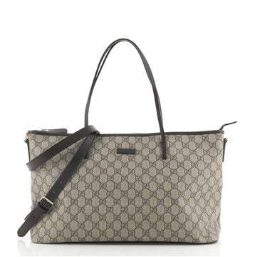 Gucci Convertible Zip Tote GG Coated Canvas Large