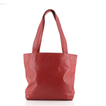 Chanel Vintage CC Embossed Tote Embossed Leather Medium