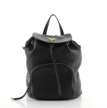 Prada Front Pocket Drawstring Backpack Vitello Daino Medium