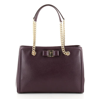 Salvatore Ferragamo Melike Tote Saffiano Leather Small
