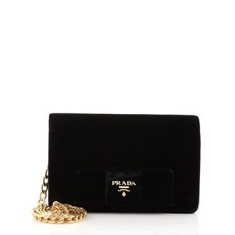 Prada Bow Wallet on Chain Velvet