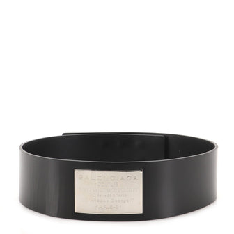 Balenciaga Stamp Plate Belt Leather Wide