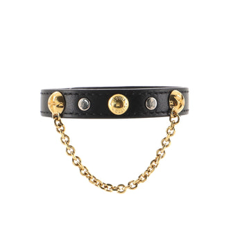 Louis Vuitton Studded Bracelet with Chain Leather