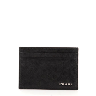 Prada Logo Card Holder Saffiano Leather