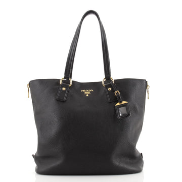 Prada Side Zip Convertible Tote Vitello Daino Large