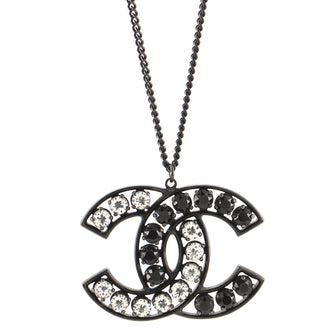 Chanel CC Pendant Necklace Metal with Rhinestones
