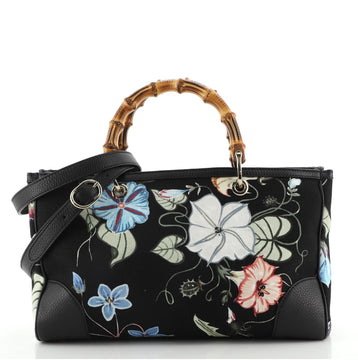 Gucci Bamboo Shopper Tote Flora Canvas Medium