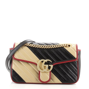 Gucci GG Marmont Flap Bag Diagonal Quilted Leather Small