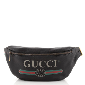 Gucci Logo Belt Bag Printed Leather Medium