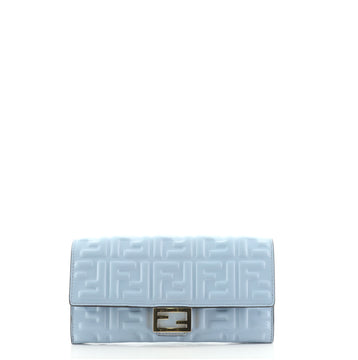 Fendi Baguette Continental Wallet Zucca Embossed Leather