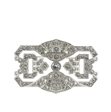 Chanel Art Deco Pin Brooch Metal and Crystals