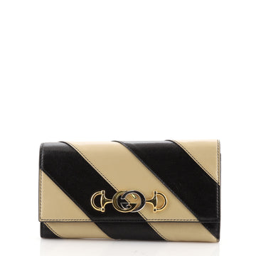 Gucci Zumi Flap Wallet Diagonal Quilted Leather