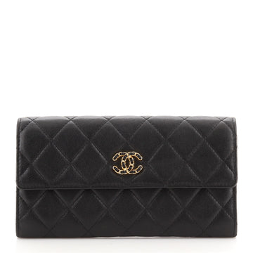 Chanel Chain Infinity Flap Wallet Quilted Lambskin Long