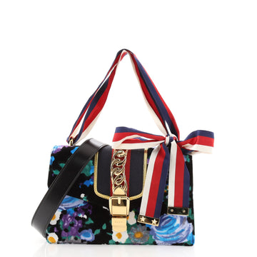 Gucci Sylvie Shoulder Bag Printed Velvet Small