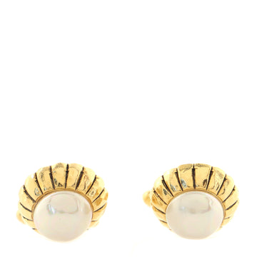 Chanel Pearly Cufflinks Faux Pearl and Metal