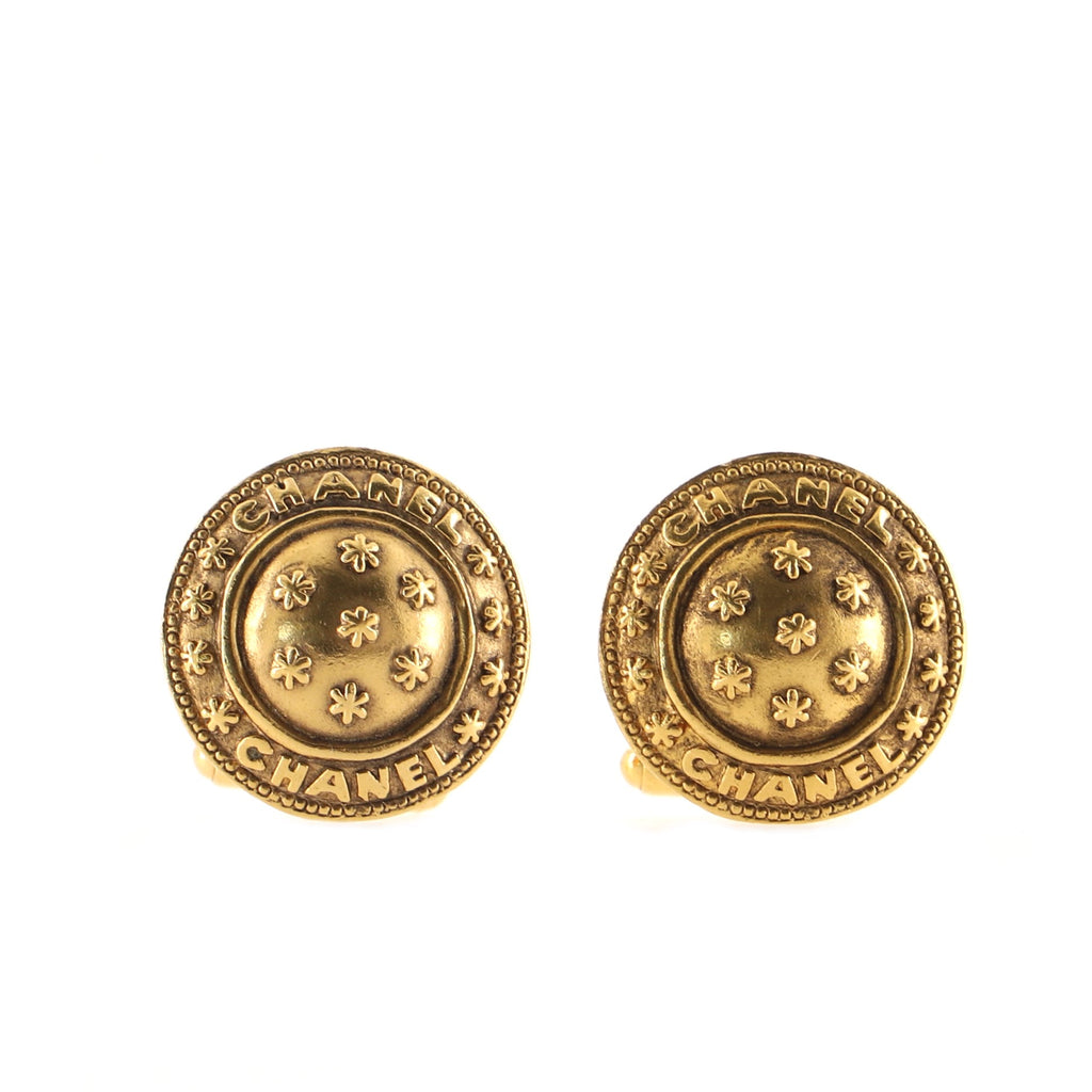 Chanel Logo Button Cufflinks Metal Gold 7705519