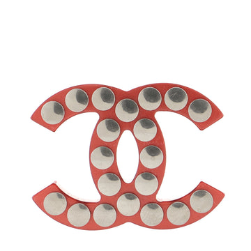Chanel Studded CC Brooch Metal