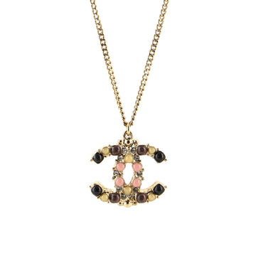 Chanel Gripoix CC Pendant Necklace Metal with Glass, Crystals and Faux Pearl