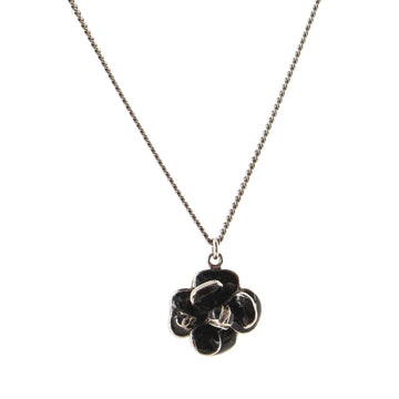 Chanel Camellia Pendant Necklace Metal with Enamel
