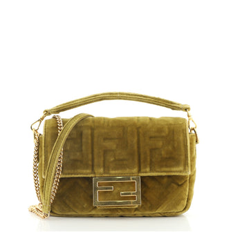 Fendi Baguette NM Bag Zucca Embossed Velvet Mini