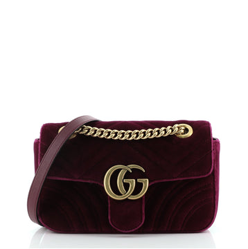 Gucci GG Marmont Flap Bag Matelasse Velvet Mini