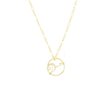 Christian Dior Circle Logo Pendant Necklace Metal