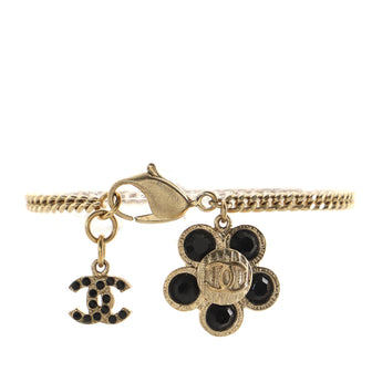 Chanel CC Flower Chain Bracelet Metal with Crystal