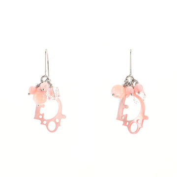 Christian Dior Cutout Logo Dangling Hook Earrings Acrylic