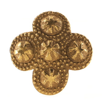 Chanel Vintage Cross Brooch Engraved Metal