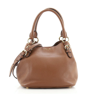 Miu Miu Madras Convertible Tote Leather Medium