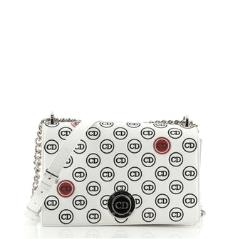 Christian Dior Diorama Clasp Flap Bag Embroidered Leather Medium