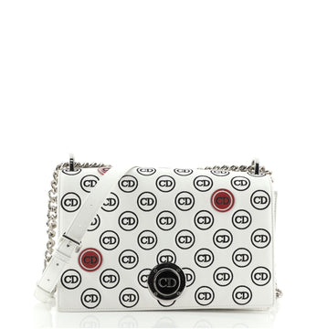 Christian Dior Diorama Clasp Flap Bag Embroidered Leather Medium
