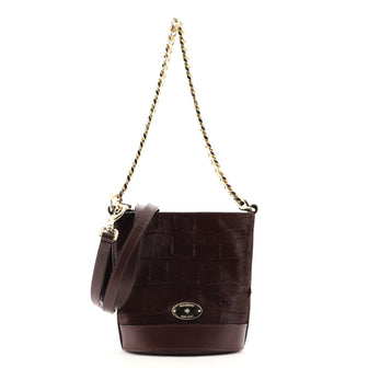 Mulberry Jamie Bucket Bag Crocodile Embossed Pony Hair Mini