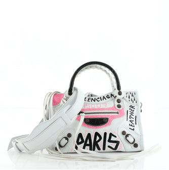 Balenciaga City Graffiti Classic Studs Bag Leather Mini