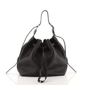 Salvatore Ferragamo Carla Drawstring Bucket Bag Leather Large