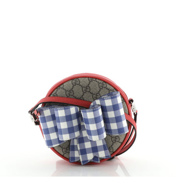 Gucci Kid's Bow Round Crossbody Bag GG Coated Canvas