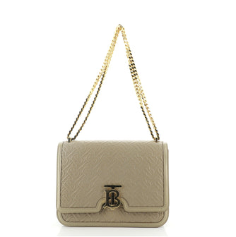 Burberry TB Flap Chain Bag Monogram Embossed Leather Medium