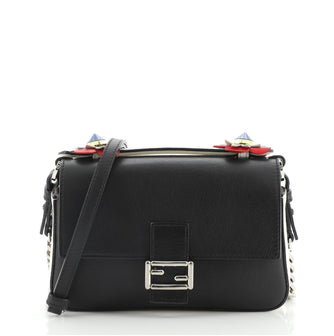 Fendi Flowerland Double Baguette Crossbody Bag Leather Micro