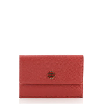 Chanel Vintage CC Button Flap Key Holder Leather