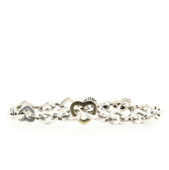 Tiffany & Co. Heart Link Bracelet Sterling Silver and 18K Yellow Gold