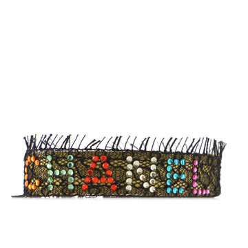 Chanel Multicolor Logo Bracelet Lace with Crystals