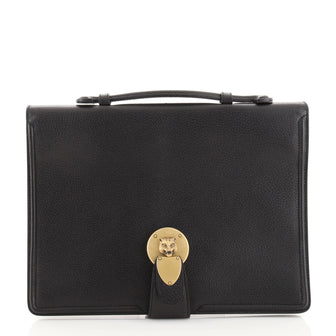 Gucci Animalier Lock Flap Briefcase Leather