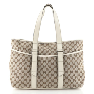 Gucci Belted Tote GG Canvas with Perforated Leather XL