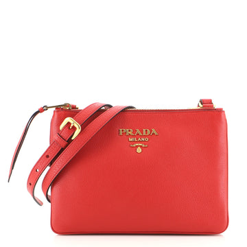 Prada Double Zip Crossbody Bag Vitello Phenix Small