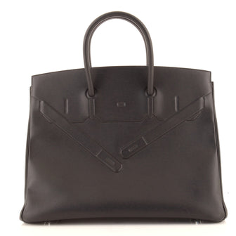 Hermes Shadow Birkin Handbag Black Swift 35