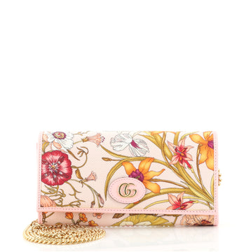Gucci Wallet on Chain Flora Canvas