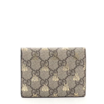 Gucci Bifold Card Case Wallet Printed GG Coated Canvas Compact